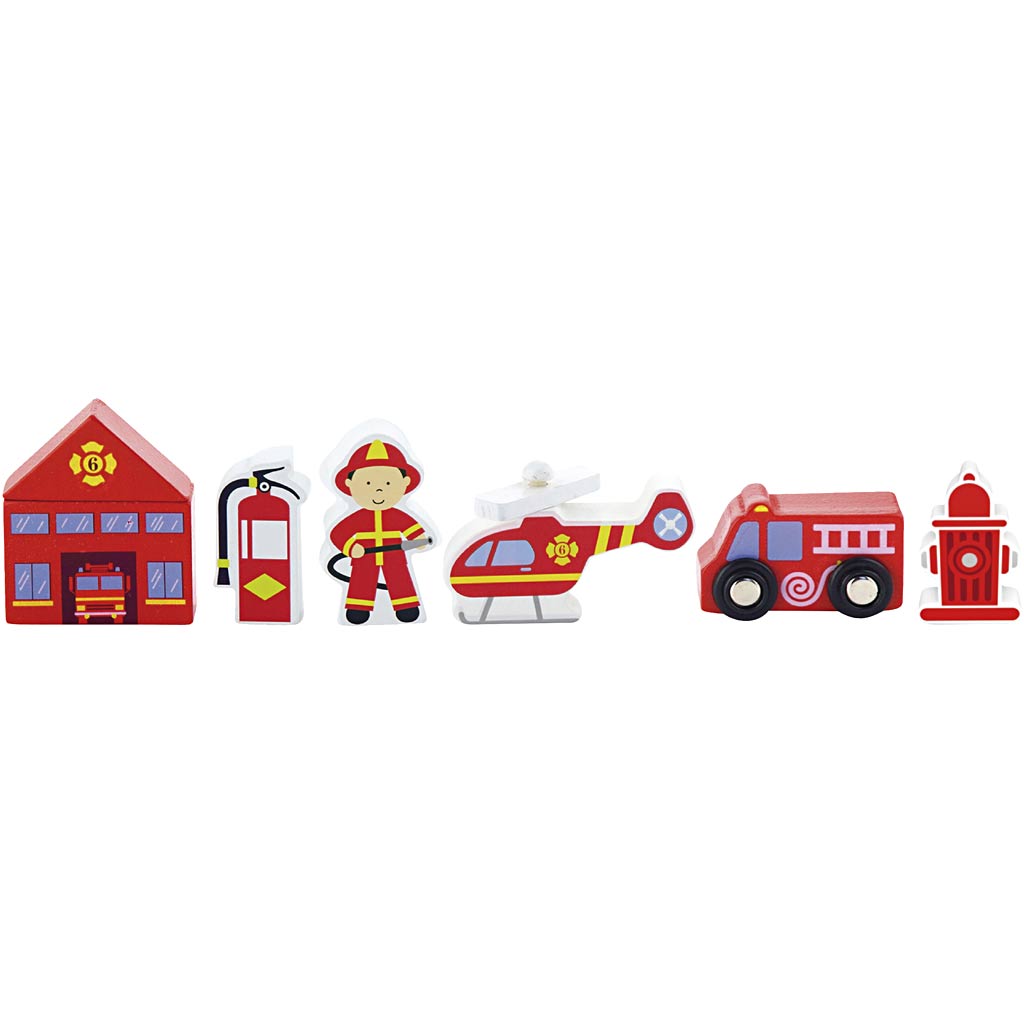 Viga spoorwegaccessoires, brandweerkazerne, 6 onderdelen 1 set