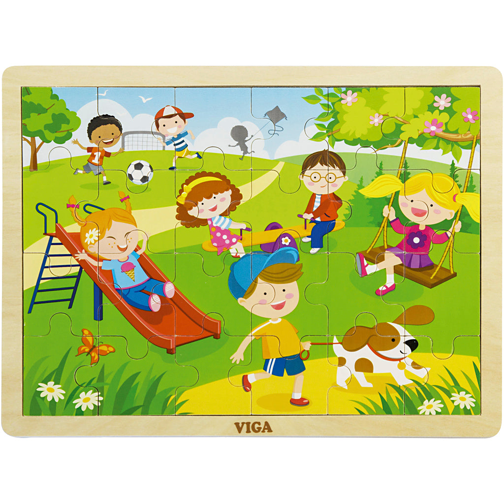 Viga seizoenen houten puzzel, de seizoenen, lente, afm 30x22,5 cm, 24 delen, 1 stuk