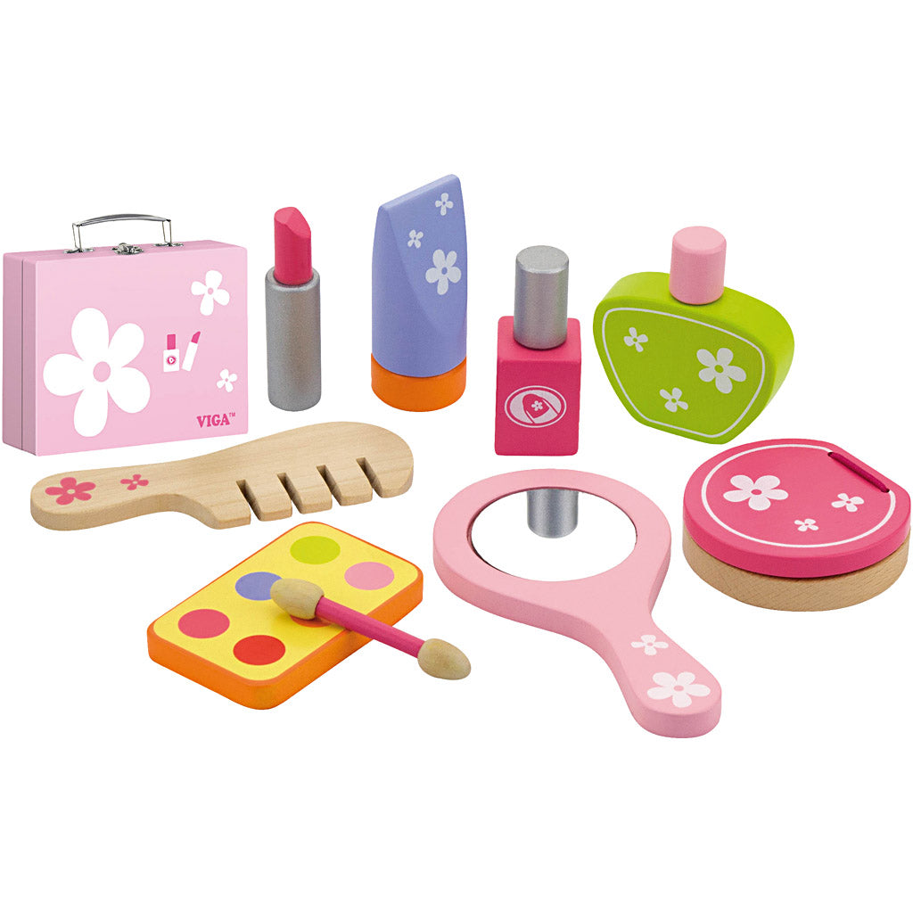 Viga houten schoonheidsspeelset, 10 onderdelen 1 set