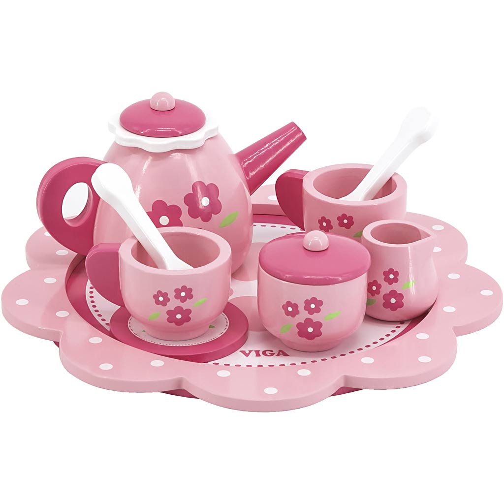 Viga theeservies, h: 9,5 cm, d 24 cm, 9 onderdelen 1 doos