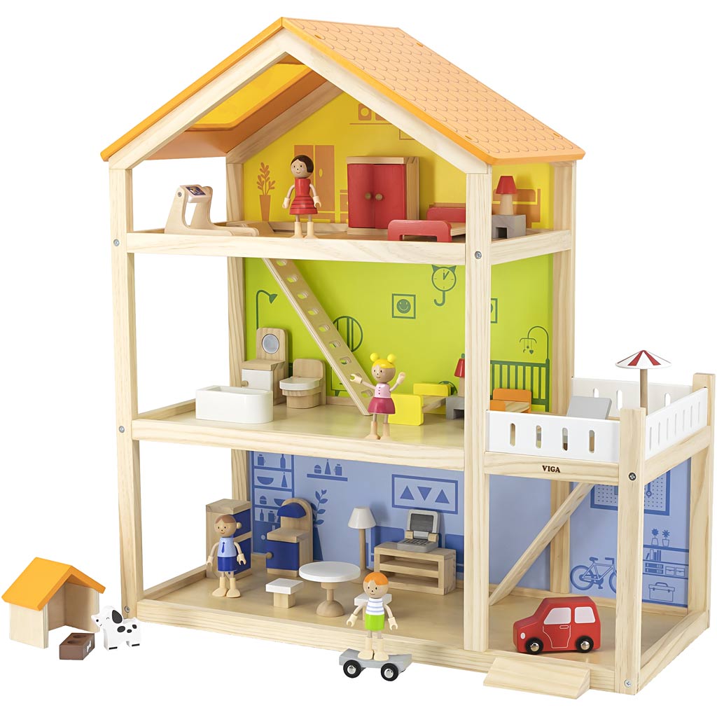 Viga poppenhuis, h: 67 cm, d: 28 cm, b: 62 cm, 1 stuk
