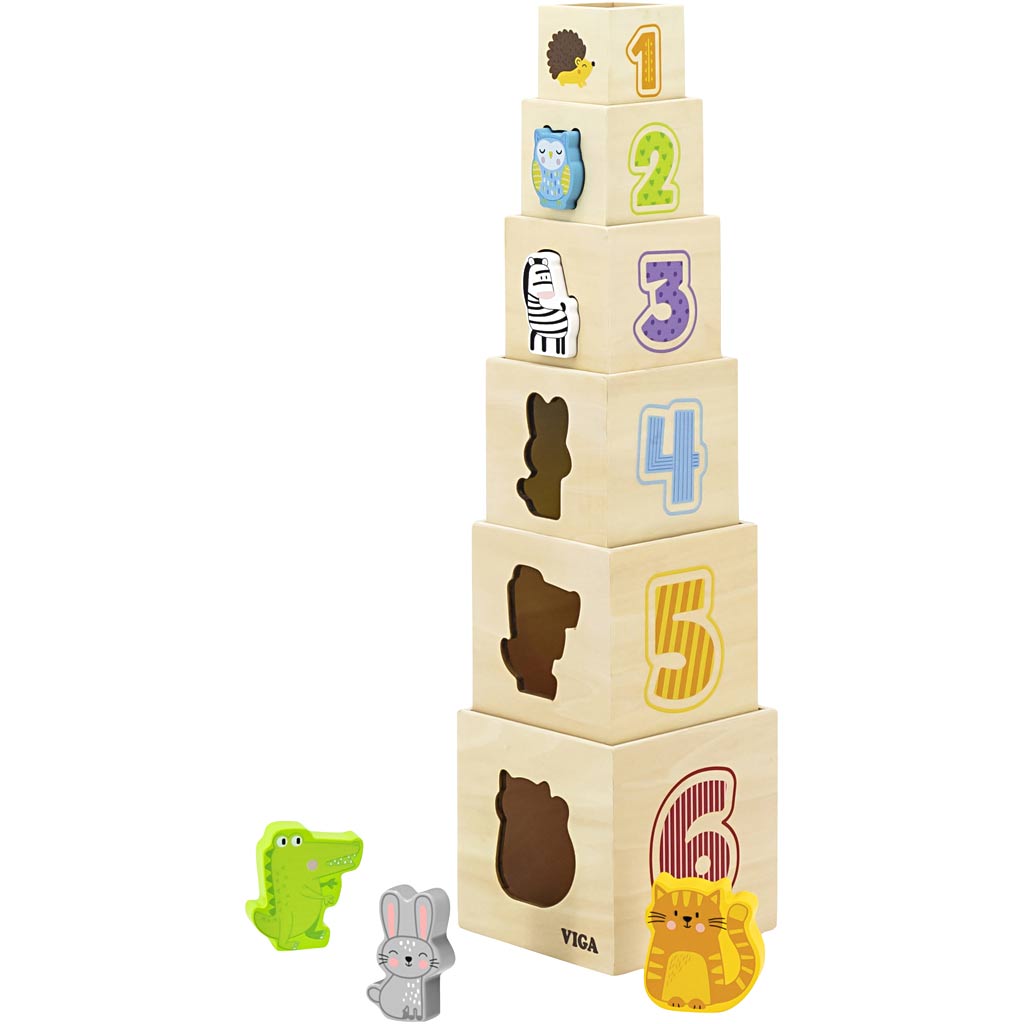 Viga bouwstenen, h: 51 cm, l: 12 cm, b: 12 cm, 6 stuk 1 doos