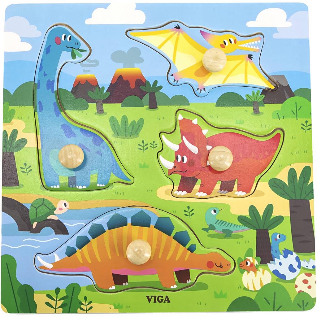 Viga puzzel met knoppen, h: 26 mm, l: 22 cm, b: 22 cm, 1 stuk