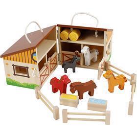 Viga speelgoed paardenstal, afm 24,5x16,5x15 cm, 1 doos