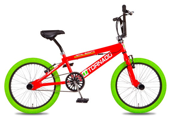 Royal freestyle bmx 20 -bugatti - rood met groene banden