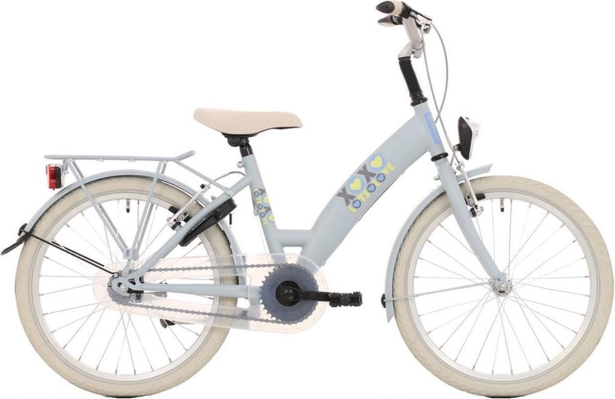 Bikefun kinderfiets 20 lots of love met remnaaf - blauw