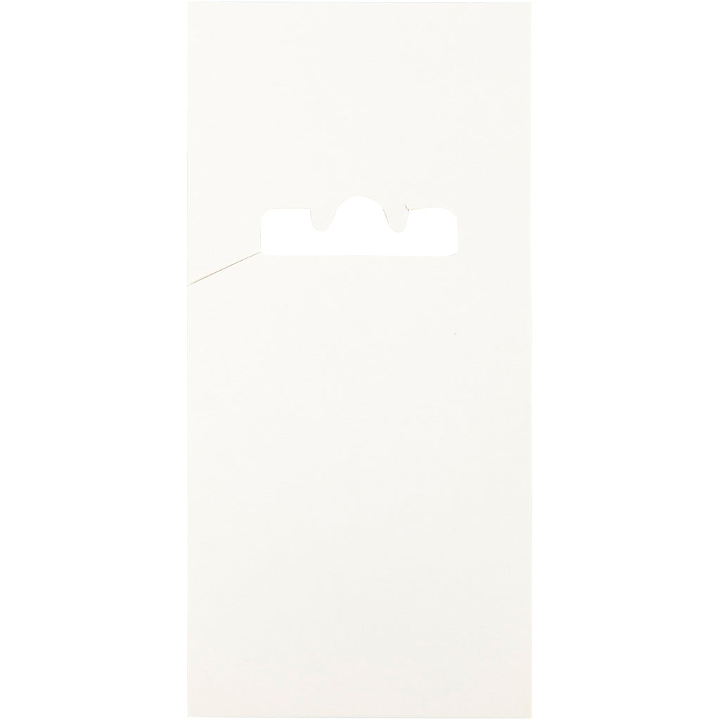 Kaart voor dubbele haken, l: 123 mm, b: 58 mm, wit, 200 stuk 1 doos