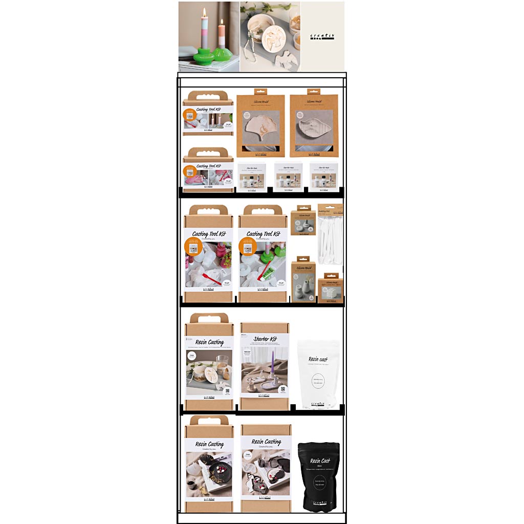 Creativ company vloerdisplay, ongemonteerd, category, kunsthars gieten, volwassene, h: 1580 mm, l: 600 mm, b: 400 mm, 90 eenh. 1 stuk