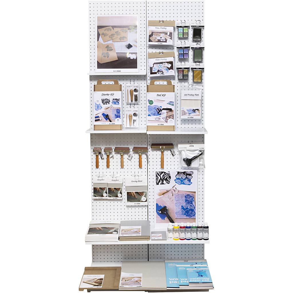 Creativ company display oplossing, linosnede, volwassenen, h: 1850 mm, b: 800 mm, 133 eenh. 1 stuk