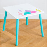 Lama houten tafel met 2 stoelen