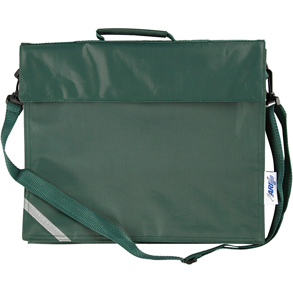 Schooltas, d: 6 cm, afm 36x31 cm, groen, 1 stuk
