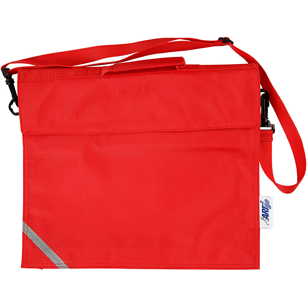 Schooltas, d: 6 cm, afm 36x31 cm, rood, 1 stuk