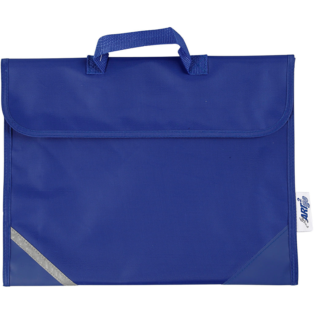 Schooltas, d: 9 cm, afm 36x29 cm, blauw, 1 stuk