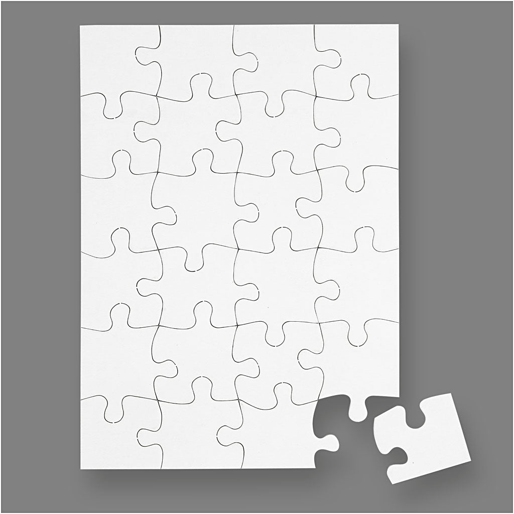 Creativ company puzzel, afm 15x21 cm, wit, 24 delen, 16 stuk 1 doos