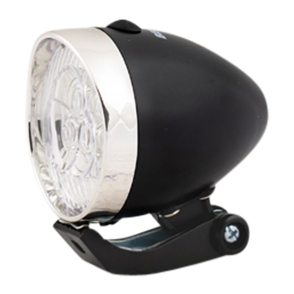 Koplamp Chroom zwart LED fiets