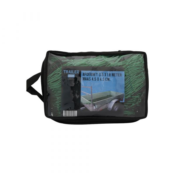 Trailergear afdeknet 3.5x2 mtr, maas 4x4 cm.