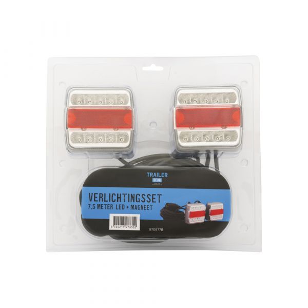 Trailergear verlichtingsset + magneet led 7,5 m. 7-polig