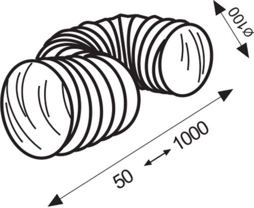 Slang flexibel pvc wit 100 mm 1 meter