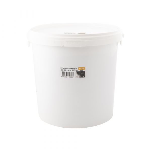 Straalgrit emmer 12,5 kg zwart 0,2 -1,0 mm.