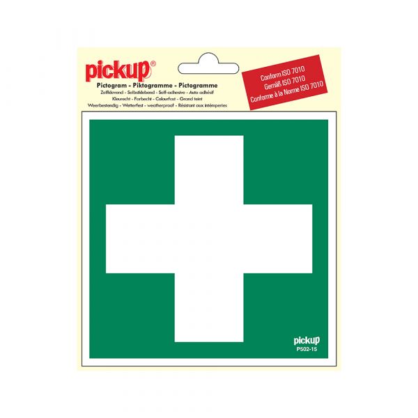 Sticker eerste hulp - 150x150 mm.