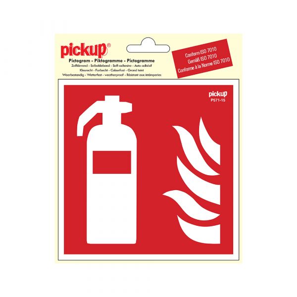 Sticker brandblusser - 150x150 mm.
