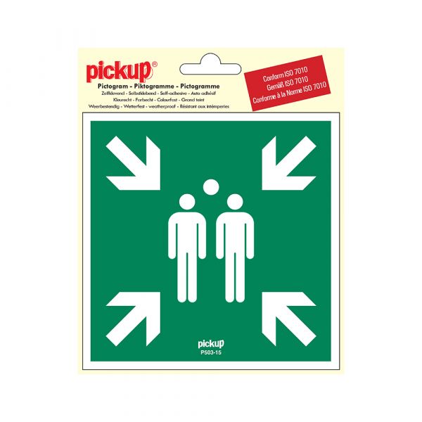Sticker verzamelplaats bij calamiteit - 150x150 mm.
