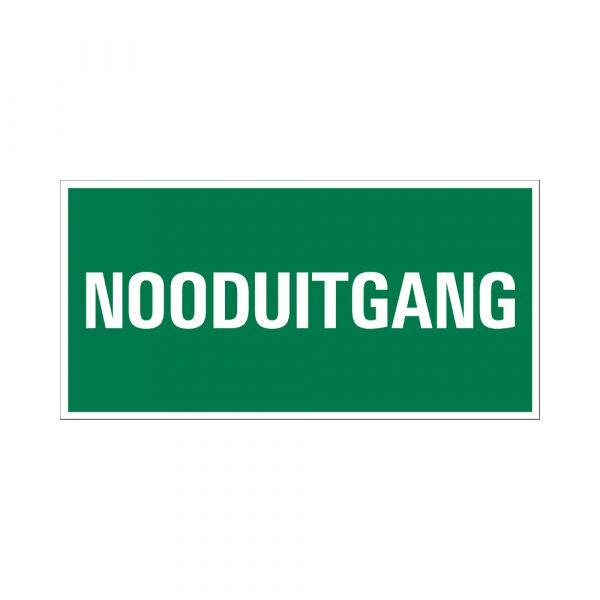 Bord nooduitgang - 150x300 mm.