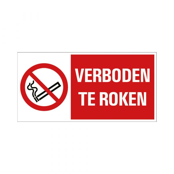 Bord verboden te roken - 150x300 mm.
