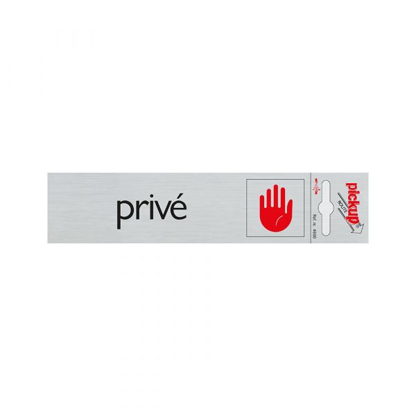 Bord alulook prive - 165x44 mm zelfklevend.