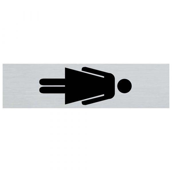 Bord alulook dames symbool staand - 165x44 mm zelfklevend.