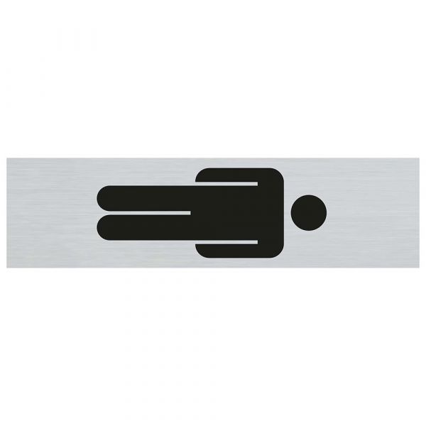 Bord alulook heren symbool staand - 165x44 mm zelfklevend.