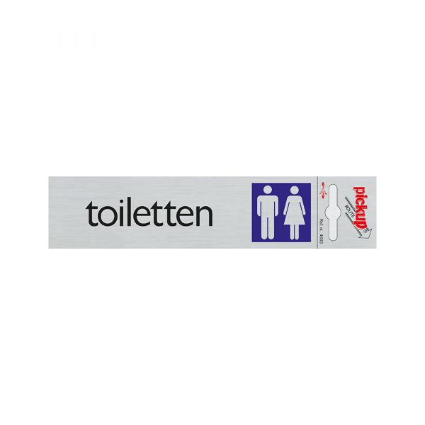 Bord alulook toiletten - 165x44 mm zelfklevend.