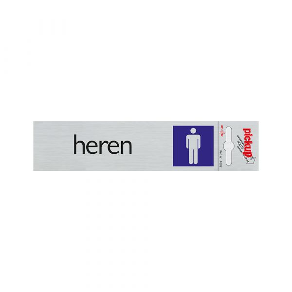 Bord alulook heren - 165x44 mm zelfklevend.