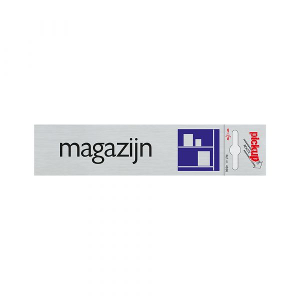 Bord alulook magazijn - 165x44 mm zelfklevend.