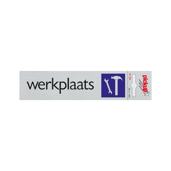 Bord alulook werkplaats - 165x44 mm zelfklevend.