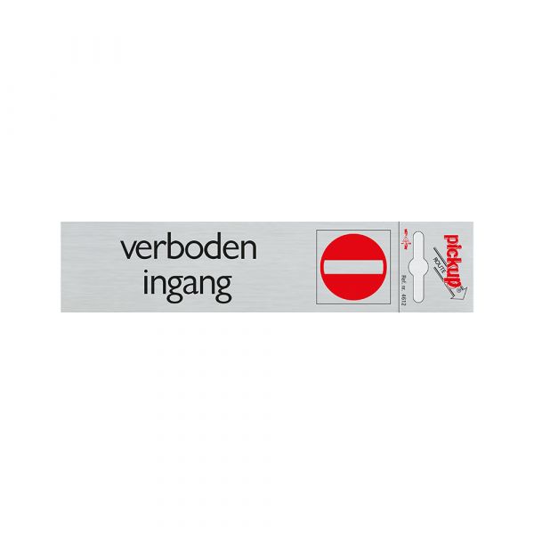 Bord alulook verboden ingang - 165x44 mm zelfklevend.