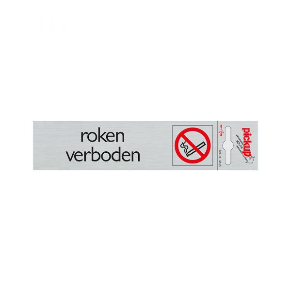 Bord alulook roken verboden - 165x44 mm zelfklevend.