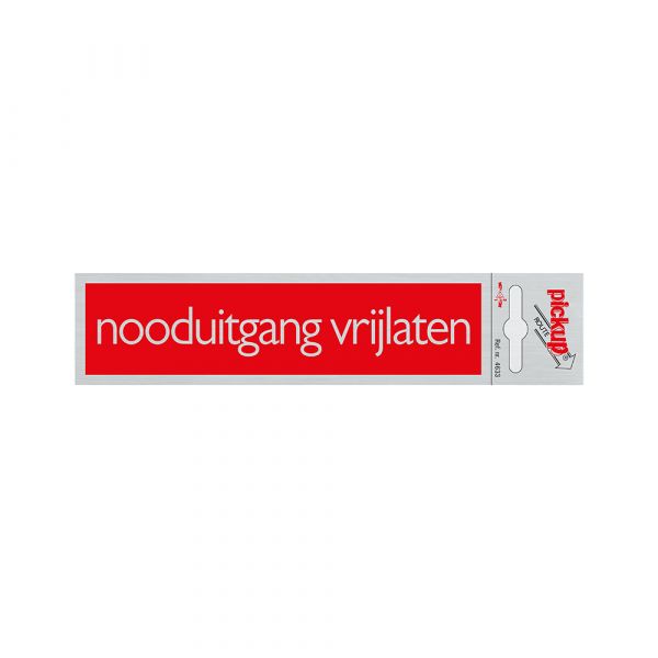 Bord alulook nooduitgang vrijlaten - 165x44 mm zelfklevend.