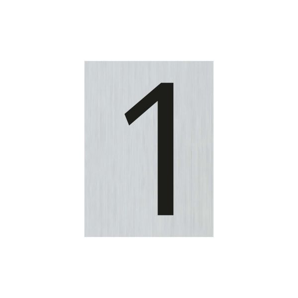 Bord alulook cijfer 1 - 44x60 mm zelfklevend.