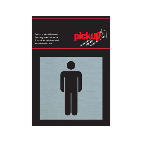 Bord alulook heren - 80x80 mm zelfklevend.