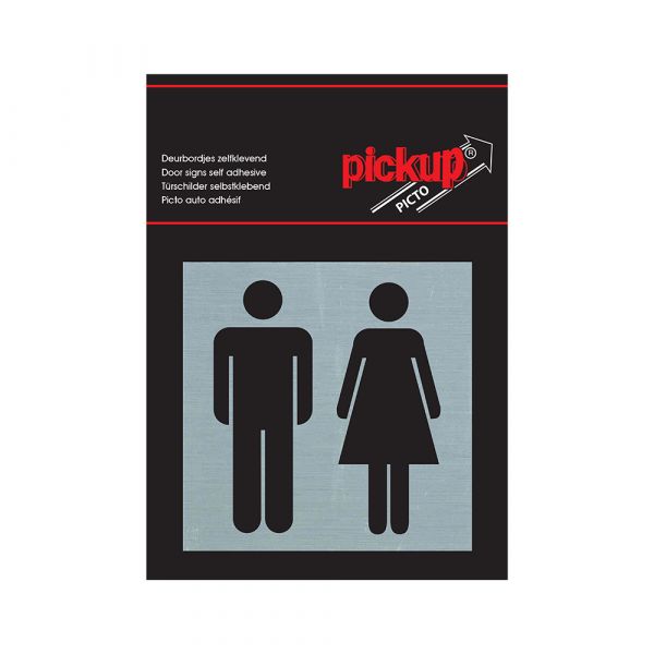 Bord alulook dames heren - 80x80 mm zelfklevend.