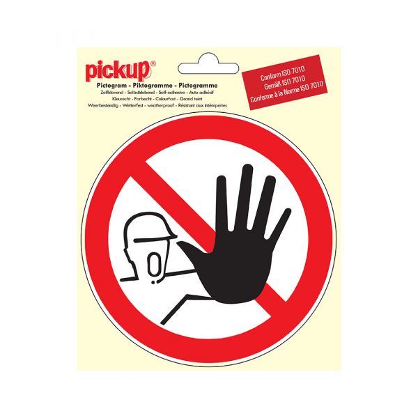 Sticker verboden voor onbevoegden - 150 mm rond.