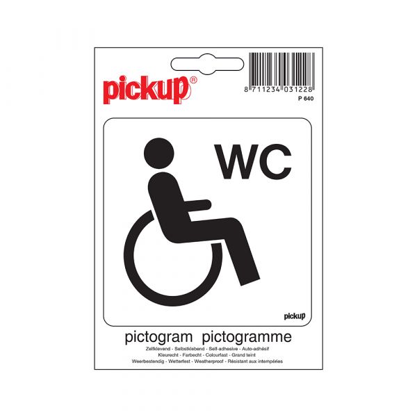 Sticker gehandicapten toilet - 100x100 mm.
