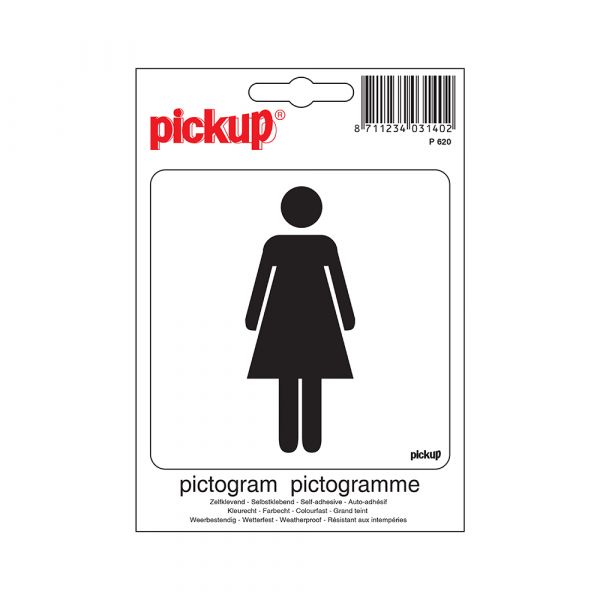 Sticker dames - 100x100 mm.