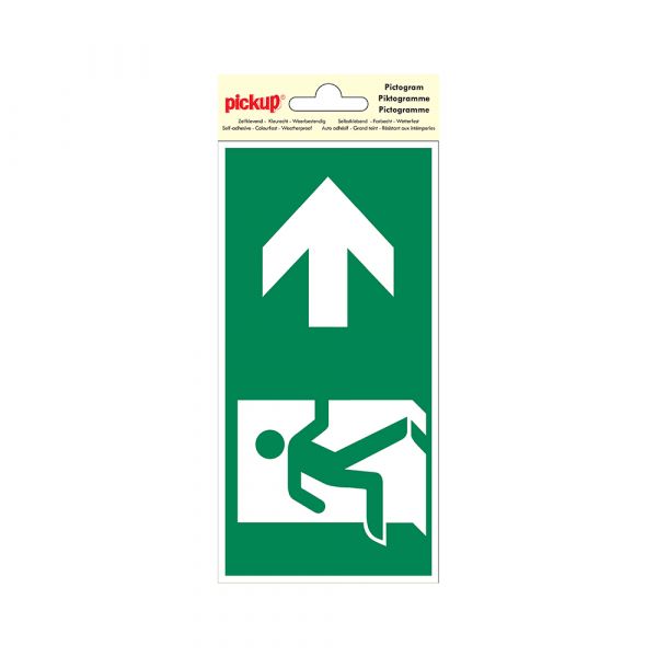 Sticker nooduitgang rechts - 100x200 mm.