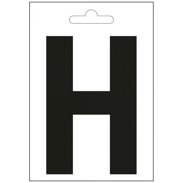 Nautic letter h zwart 100 mm.