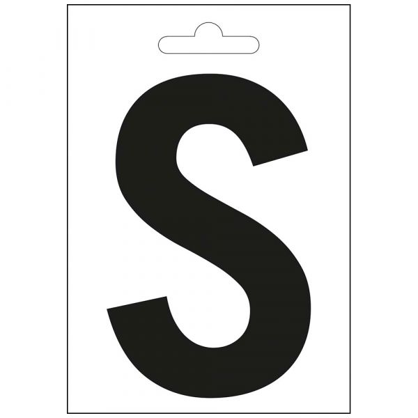 Nautic letter s zwart 100 mm.