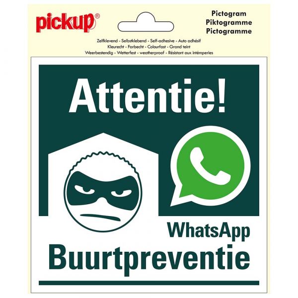 Sticker whatsapp buurtpreventie - 150x150 mm.