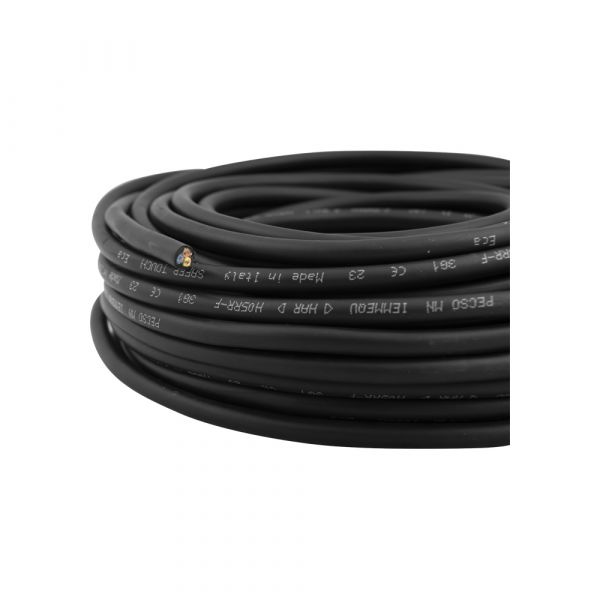 Neopreen kabel 3x1.0 zwart 20 meter.