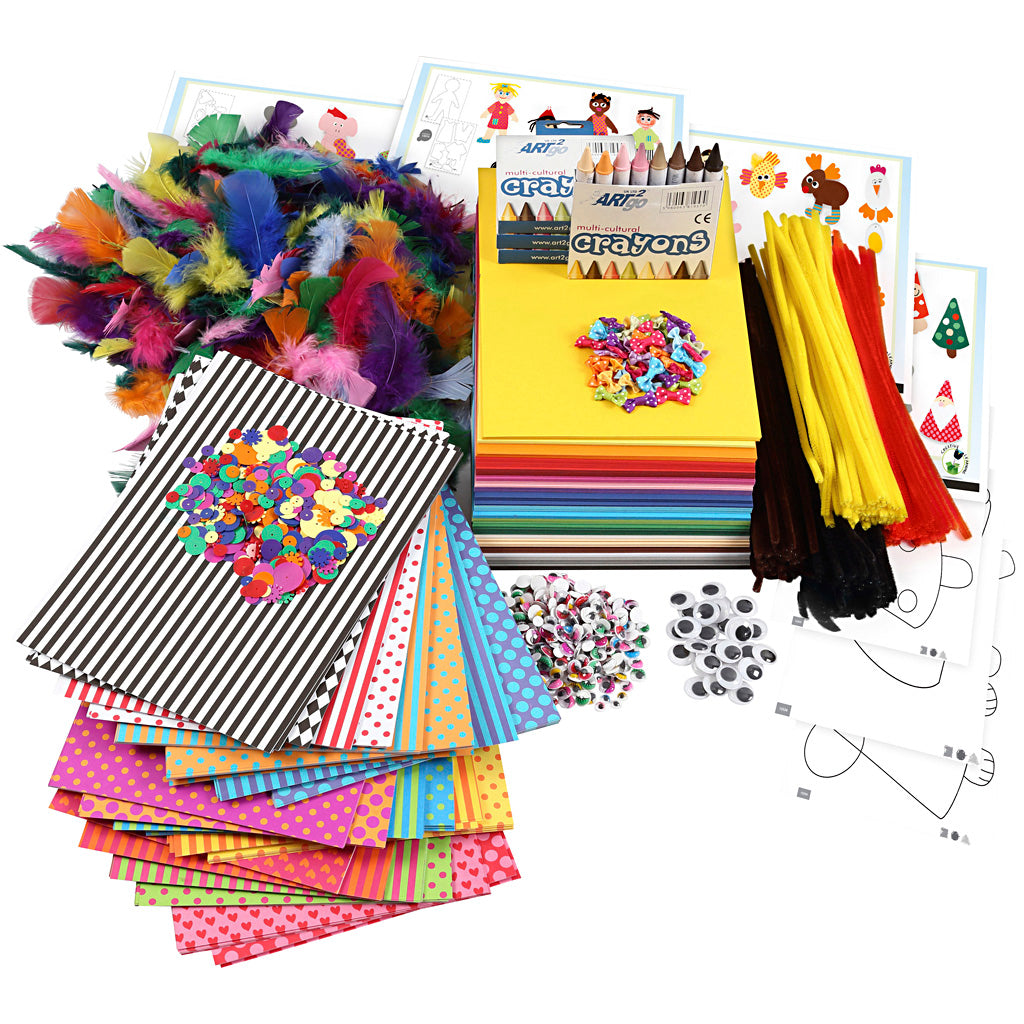 Creativ company grote creatieve verpakking van materialen en sjablonen, diverse kleuren, 1 set
